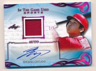 Shohei Ohtani 2019 Leaf Itg In The Game Auto Jersey Relic Red /5 Angels