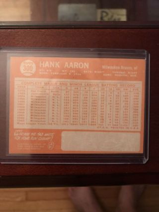 1964 Topps Hank Aaron Milwaukee Braves 300 Baseball Card