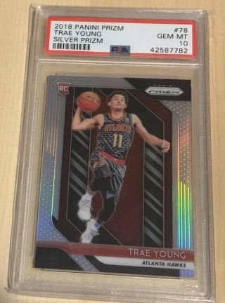 2018 - 19 Prizm Trae Young Rookie Silver Psa 10