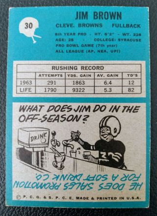 1964 Philadelphia 30 Jim Brown Cleveland Browns HOF 2