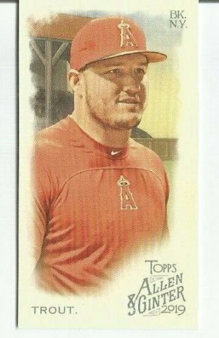 2019 Topps Allen & Ginter Mike Trout Mini Ext Rip Card Extended Ssp 383 Angels