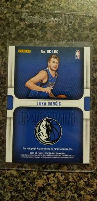 2018 - 19 Panini Contenders Basketball Luka Doncic Up & Coming /25 Auto 3