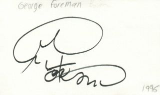 George Foreman World Heavyweight Boxing Champion Autographed Signed Index Card