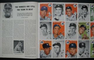 1954 Sports Illustrated 2nd Issue With Topps Yankees Foldout Mickey Mantle