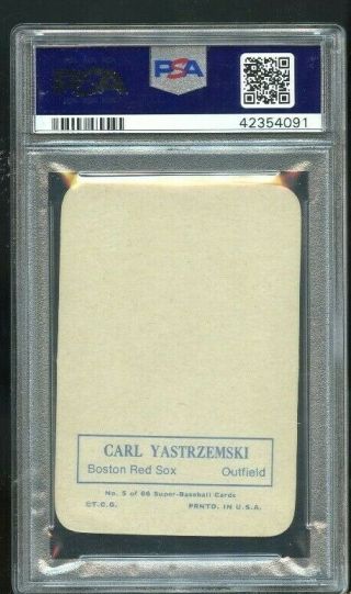 1969 Topps Carl Yastrzemski 5 PSA 5 EX Red Sox 2