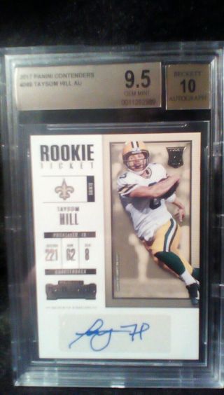 2017 Contenders 249 Taysom Hill Bgs 9.  5 Gem.  With 10 Auto Only Rookie Card