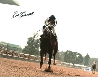 Ron Turcotte 1973 Belmont Stakes Secretariat Signed 11x14 Color Photo Psa/dna