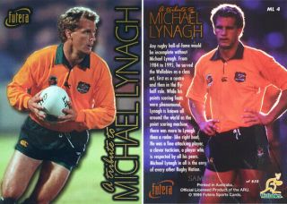 1996 Australian Rugby Sample Michael Lynagh Tribute Card