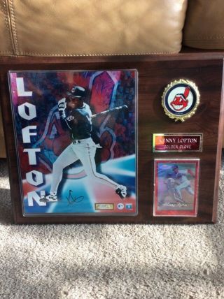 Kenny Lofton Autographed Cleveland Indians Plaque 12 X 15