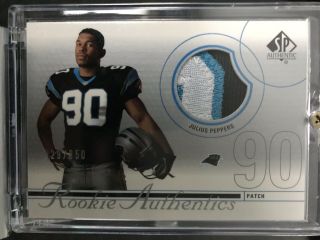 Julius Peppers Carolina Panthers 2002 Sp Authentic Rookie Patches 329/850