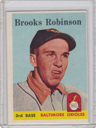 Rm: 1958 Topps Baseball Card 307 Brooks Robinson Hof Orioles - Exmt - Nrmt Oc
