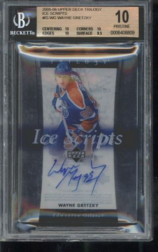 Wayne Gretzky 2005 - 06 Ud Trilogy Ice Scripts Signature Bgs Pristine 10