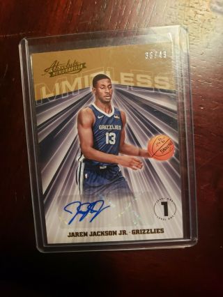2018 - 19 Nba Absolute Limitless Autograph Level 1 Jaren Jackson Jr /49 Grizzlies
