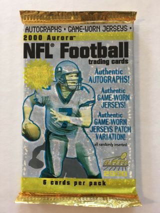 2000 Pacific Aurora Football Pack Possible Tom Brady Rookie Card Patriots