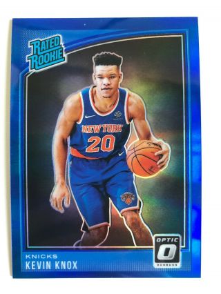 18 - 19 Donruss Optic Rated Rookie 190 Kevin Knox Rc Card Blue Prizm 38/49