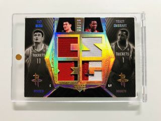 Yao Ming Tracy Mcgrady 2007 Ud Black Jersey Quad Patch Gold D 8/10 Non Auto Hof