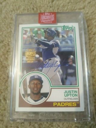2019 Topps Archives Signatures Series Justin Upton 1/1 2015 Archives Auto Padres