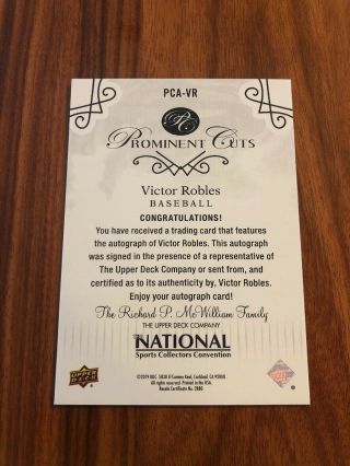 2019 UD National Convention Victor Robles Prominent Cuts Autograph ’D 2/75 3