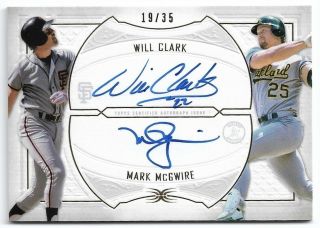 2019 Topps Definitive Will Clark & Mark Mcgwire Dual Auto/autograph 19/35