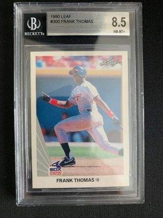 1990 Leaf Frank Thomas Chicago Bgs 8.  5 White Sox 300 Baseball Card Hof
