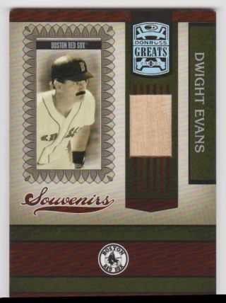 2005 Donruss Greats Souvenirs Dwight Evans B Bat Boston Red Sox S - 5