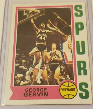1974 - 75 Topps George Gervin 196 Rc Rookie San Antonio Spurs Vg Very Good Ice