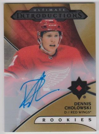 18 - 19 Ud Ultimate Introductions Rookie Gold Auto 3 Red Wings - Dennis Cholowski