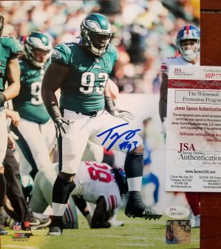 Tim Jernigan Autograph Signed Philadelphia Eagles 11x14 Photo Jsa Witness