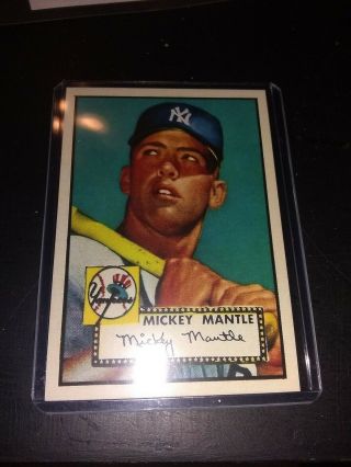 1952 Topps Mickey Mantle York Yankees 311 (reprint) Baseball Card 2