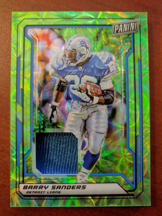 Barry Sanders 2019 Panini National Vip Gold Green Prizm Patch Relic 20/25 Jsy