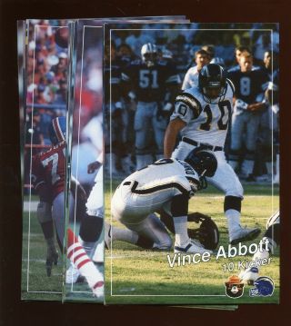 1989 San Diego Chargers Football Smokey Complete Set Of 48 Nrmt
