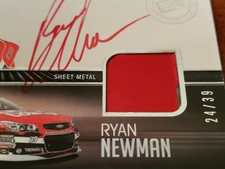 RYAN NEWMAN - 2013 Press Pass Redline - RRSE - RN Autographs Red - Serial 24/39 2
