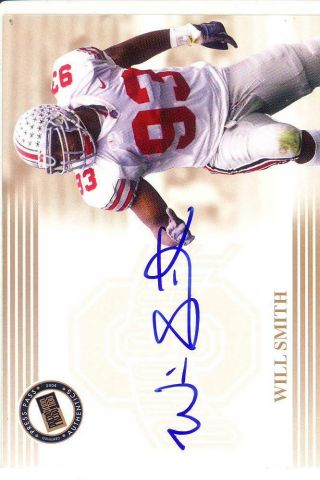 Will Smith Rookie Rc Draft Auto Autograph Buckeyes Ohio State Osu College 2004