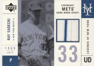 Ray Sadecki 2001 Upper Deck Legendary Ny Mets Game Worn Jersey Card Lmj Rs