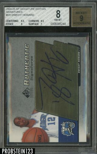 2004 - 05 Sp Signature Edition Dwight Howard Magic Rc Rookie Auto Bgs 8