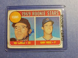 Vic Larose Chicago Cubs 1969 Topps Autographed Baseball Card