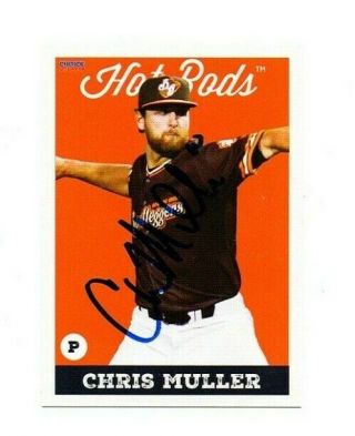 Chris Muller 2019 Bowling Green Hot Rods Autographed Signed Team Set Card B