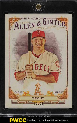 2016 Topps Allen & Ginter Rip It Keep It Unripped Mike Trout /25 Rip - 52 (pwcc)