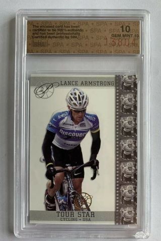2005 Lance Armstrong Graded (10) Silver Premium Tour Star Cycling Card