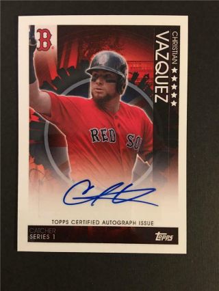 2019 Topps Uk On Demand London Series Auto Autograph Christian Vazquez Red Sox