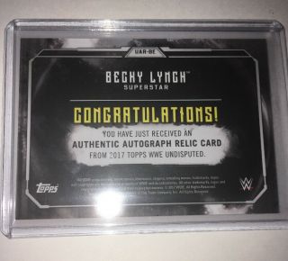 2017 Topps WWE Undisputed Autograph Relic /99 Becky Lynch Gold Bronze The Man 2