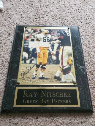 Ray Nitschke Signed 8x10 Photo Plaque Green Bay Packers Legend Auto