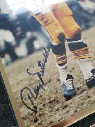 RAY NITSCHKE Signed 8x10 photo plaque Green Bay Packers legend Auto 2