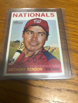 Anthony Rendon 2013 Topps Heritage Real One Rc Rookie Auto Autograph Nationals
