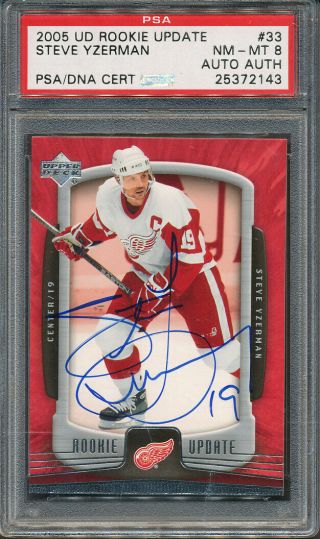 2005/06 Ud Rookie Update 33 Steve Yzerman Psa/dna Certified Auth Signed 2143