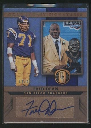 2017 Gold Standard Fred Dean Gold Jacket Signatures Auto /49 Chargers