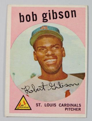 1959 Topps Bob Gibson Rookie Card 514 Vg/ex St Louis Cardinals