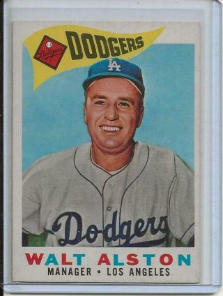 1960 Topps Baseball Card Walt Alston H/o/f Manager Los Angeles Dodgersnr Mt 212