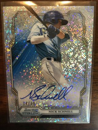 2019 Bowman Sterling Nick Schnell Speckle Refractor Auto 14/99 Rays Prospect