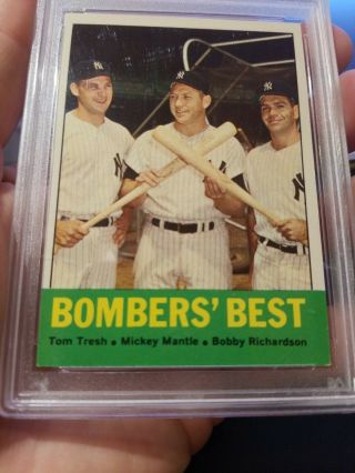 1963 Topps Mickey Mantle Bombers Best 173.  PSA 7.  York Yankees. 3